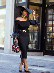 Boss Lady- High Waist Midi BANDAGE SKIRT (Multiple colors)