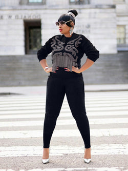 Nicole- 2 pcs Bead/Tassel Fringe Sweater Tracksuit Set (NEW)