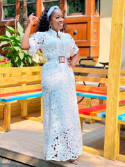 So Beautiful- Hollow-Out Lace Dress (New)