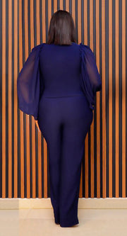 Bling Diva Lady- 2pcs Gemstone Embellished Blouse/Pant Set (NEW)