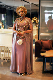 Lady Nefertiti Luxe- Cape/Dress/Belt with 3D Mirror/Beads/Gems