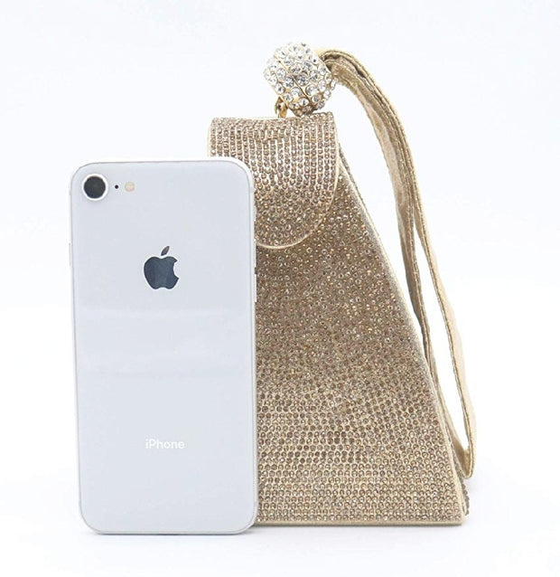 Louvre Triangle- Pyramid Shape Rhinestone Evening Clutch