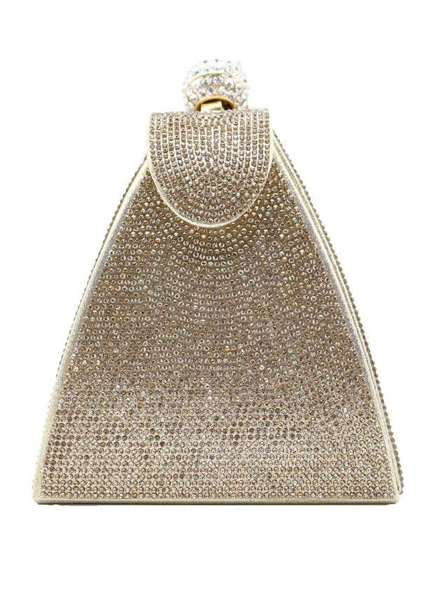 Louvre Triangle- Pyramid Shape Rhinestone Evening Clutch