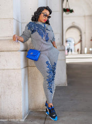 Lettie- 2 pcs Embellished Sweater Tracksuit Set (NEW)