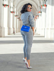 Lettie- 2 pcs Embellished Sweater Tracksuit Set (NEW)