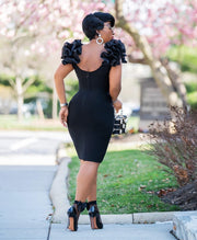 Zipporah- Exaggerated Ruffle Straps Bandage Dress (NEW)