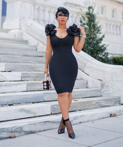 Zipporah- Exaggerated Ruffle Straps Bandage Dress (NEW)