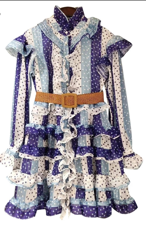 FINAL SALE! Sapphire Beauty- Polka Dot Dress (CLEARANCE OUTLET! Final Sale/No Return/No Exchange!)
