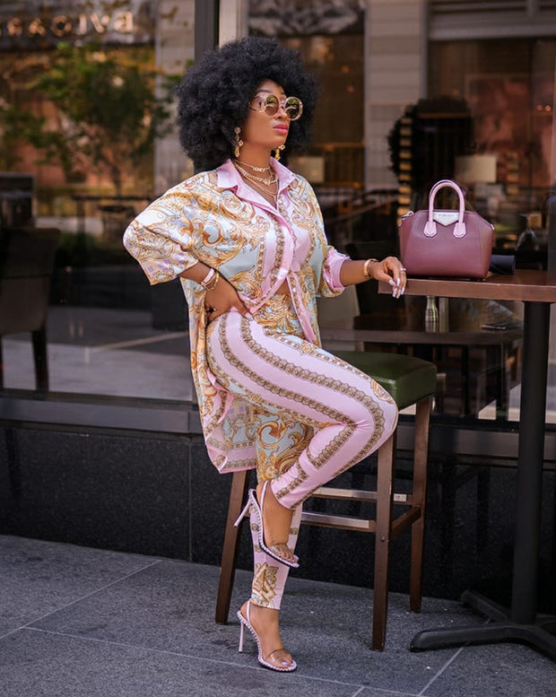 Yolanda- 2pcs Tunic Blouse and Leggings Set (New)