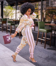 Yolanda- 2pcs Tunic Blouse and Leggings Set (New)