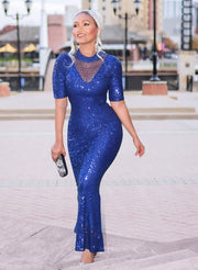 Kaylee Luxe- Beaded/Sequin Floor Length Dress (New)