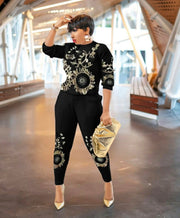Goldie- 2 pcs Embellished Sweater Tracksuit Set (NEW)