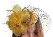 Bridee Feather/Mesh Headband/Fascinator