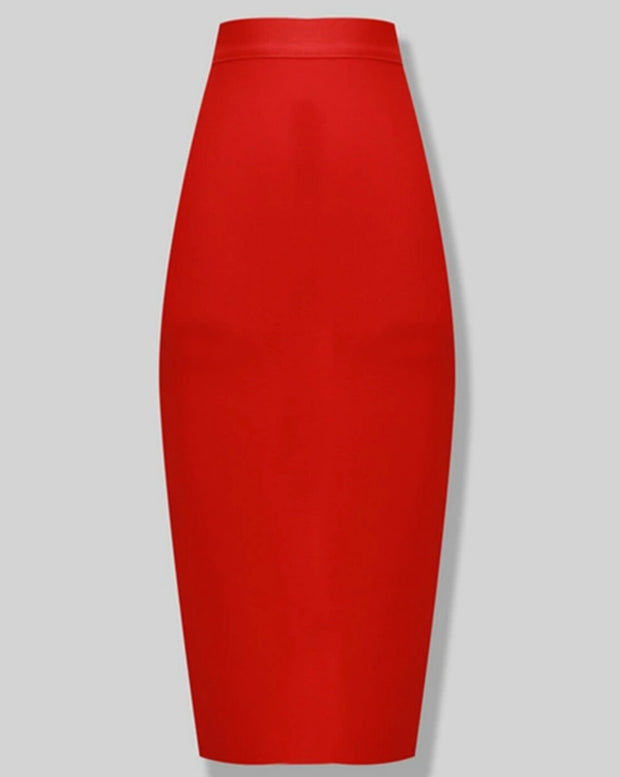 Boss Lady- High Waist Midi BANDAGE SKIRT (Multiple colors)