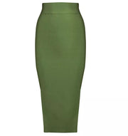 Boss Lady- High Waist Midi BANDAGE SKIRT (Multiple colors)