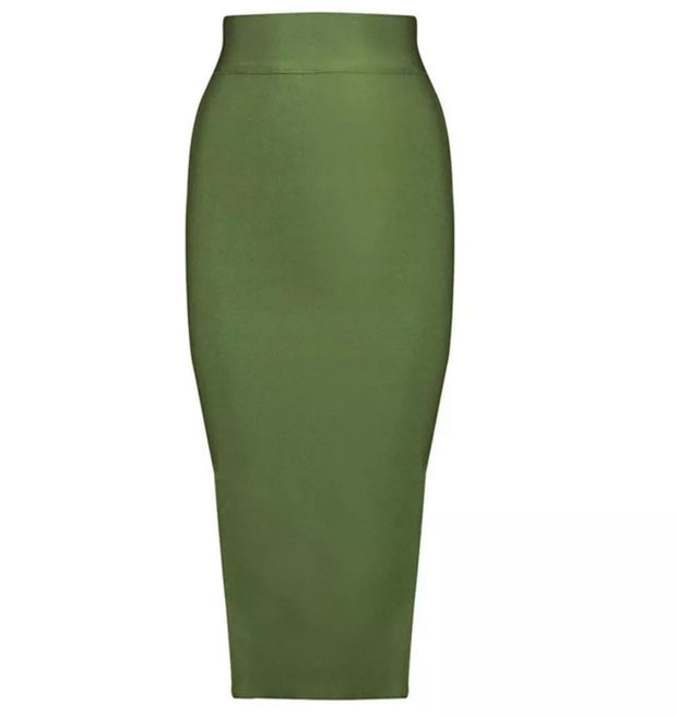 Boss Lady- High Waist Midi BANDAGE SKIRT (Multiple colors)