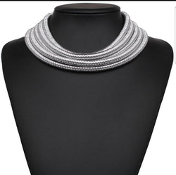 Five-layered coil-style CHOKER NECKLACE (Six colors)