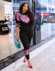 Tulip Springs- 2 pcs Sequin Sweater Tracksuit Set (NEW)