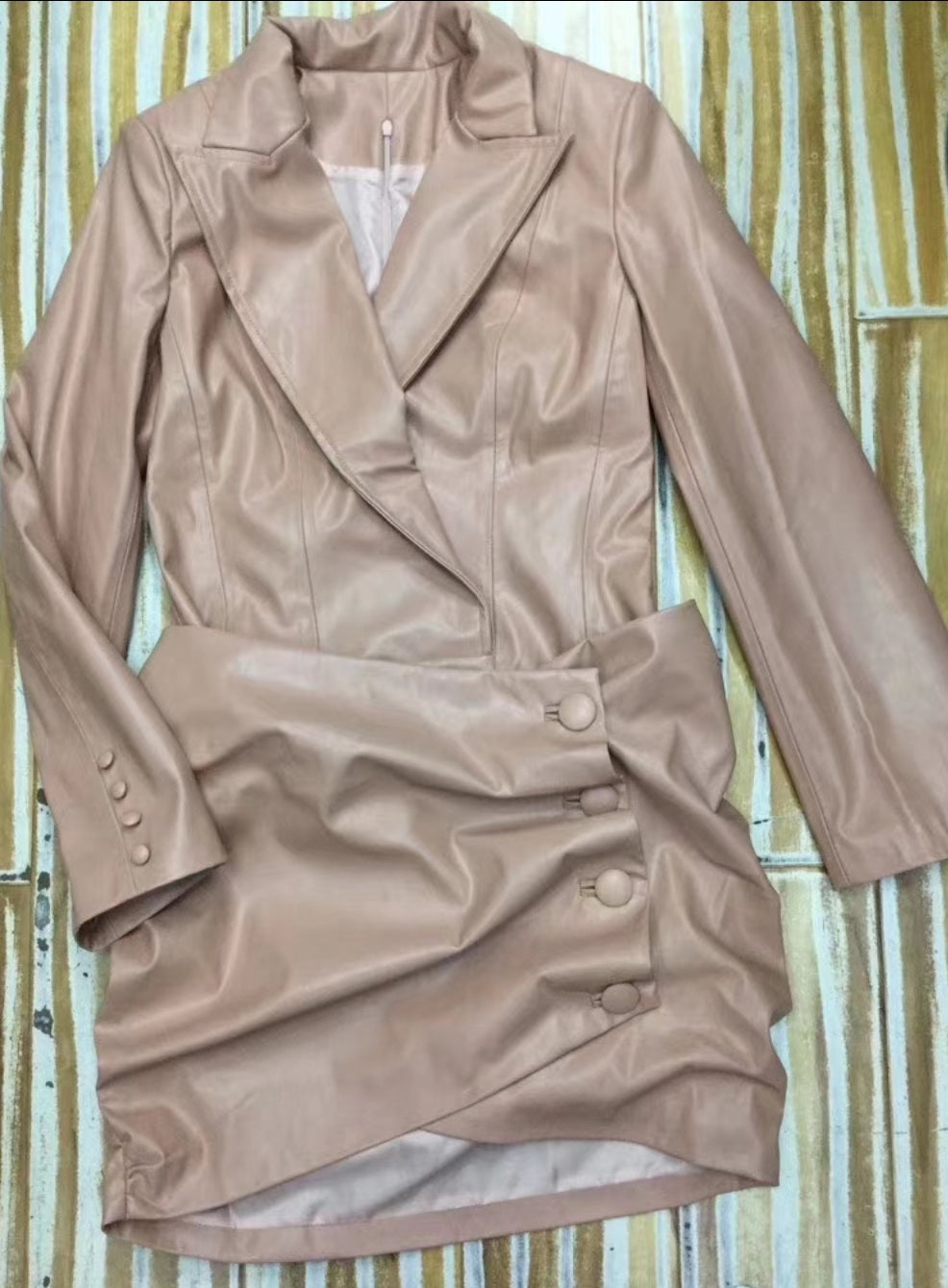 Annabella- 2pcs Faux Leather Top and Skirt Set (NEW) – DivAbby