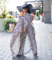 So Fly- 2pc High-Lo Shawl Top/Wide Leg Pant SET (NEW)