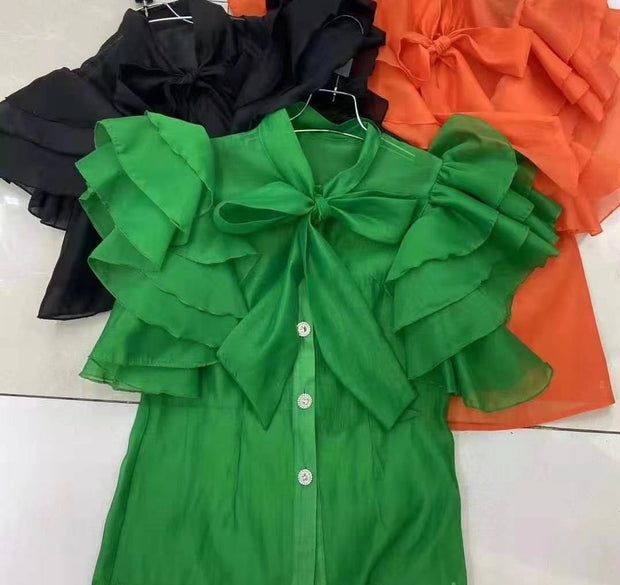 Flutter Love- Ruffle Sleeve blouse (4 colors)
