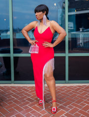 Miriam- Crystal Tassels Bandage Dress (NEW)