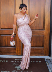 Calista Luxe- Beaded/Sequin Floor Length Dress (3 colors)