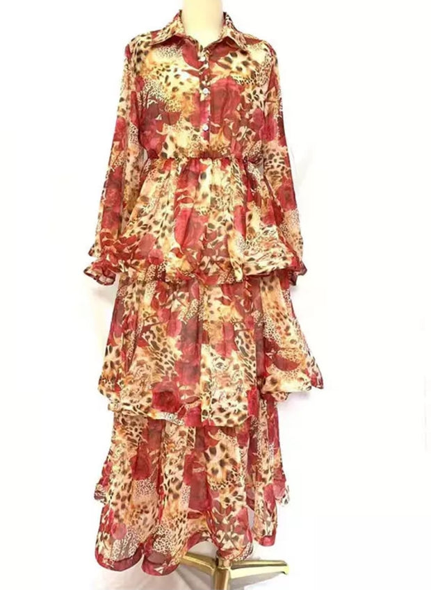 Dahlia Exquisite- Layer Ruffle Maxi Dress (New)