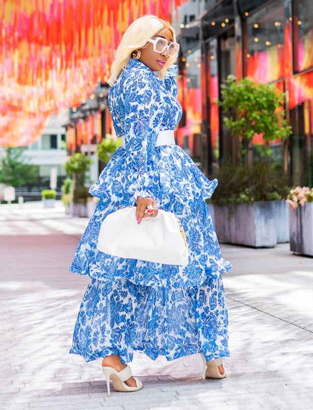Dahlia Exquisite- Layer Ruffle Maxi Dress (New)