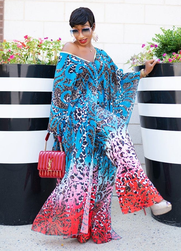 Rich Queen Panther- 2pc KIMONO TOP/Pant SET (NEW)