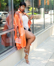 Giovanna- Blinged Lantern Sleeve Shirt Dress (New)