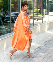 Giovanna- Blinged Lantern Sleeve Shirt Dress (New)
