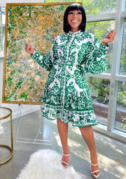 Miranda- Floral Swing Dress/With Belt (New)