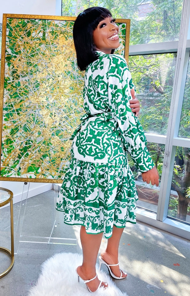 Miranda- Floral Swing Dress/With Belt (New)