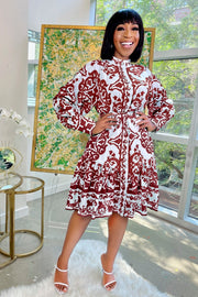 Miranda- Floral Swing Dress/With Belt (New)