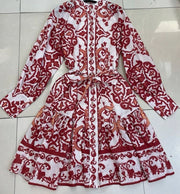 Miranda- Floral Swing Dress/With Belt (New)