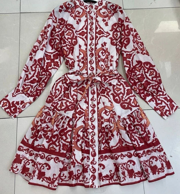 Miranda- Floral Swing Dress/With Belt (New)