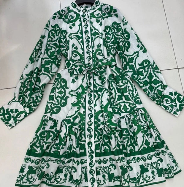 Miranda- Floral Swing Dress/With Belt (New)