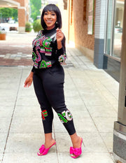 Natasha- 2 pcs Beaded Sequin Sweater Tracksuit Set (NEW)