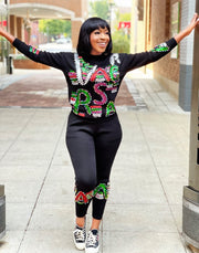 Natasha- 2 pcs Beaded Sequin Sweater Tracksuit Set (NEW)
