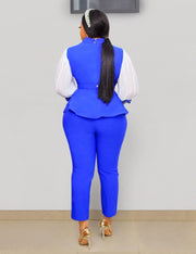 Briana Embellished- 3pcs Gemstone Blouse/Belt/Pant Set (NEW!)