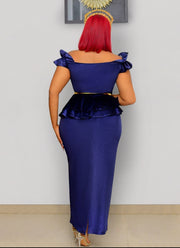 FINAL SALE! Sandra Luxe- 3pc Velvet/Bling Peplum SET (CLEARANCE OUTLET! Final Sale/No Return/No Exchange!)