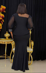 Dione- 2pcs Gemstone Blouse/Floor Length Skirt Set (NEW!)
