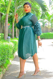 Jamilah Tulips- 3D Petals Pleats Swing Dress (4 colors)