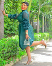Jamilah Tulips- 3D Petals Pleats Swing Dress (4 colors)