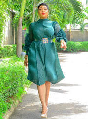 Jamilah Tulips- 3D Petals Pleats Swing Dress (4 colors)