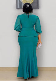 Lady of Substance- 3pcs Gemstone Blouse/Floor Length Skirt Set (NEW!)