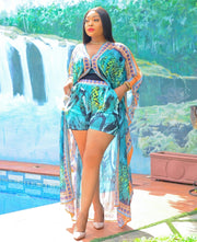Rich BEAUTY Florals- 2pc KIMONO TOP/SHORTS SET (NEW)