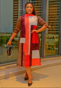 Queenie- Pleats Colorblock Dress (2 colors)