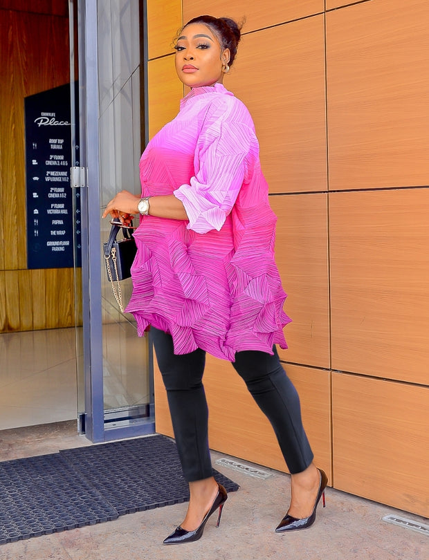 Classy Sassy- Crinkled Ombre SHORT Swing Dress/Tunic (NEW)